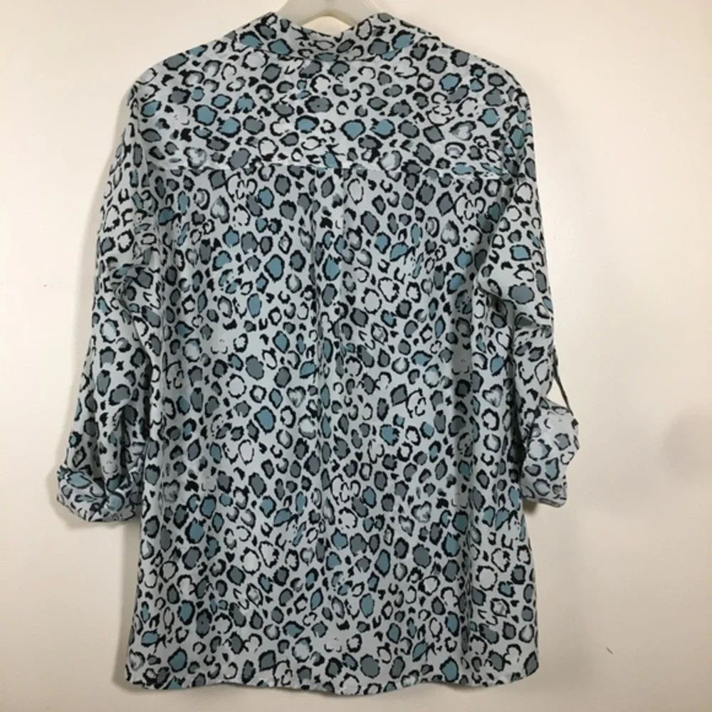 Notations Animal Print Button Down sz 1X - Picture 9 of 9